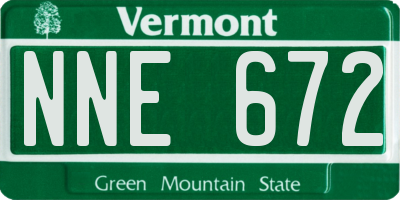 VT license plate NNE672