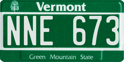 VT license plate NNE673