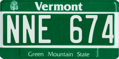 VT license plate NNE674