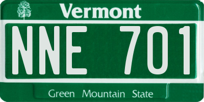 VT license plate NNE701