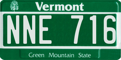VT license plate NNE716