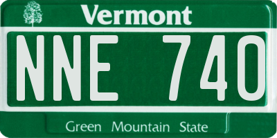 VT license plate NNE740