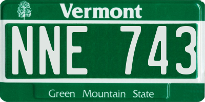 VT license plate NNE743