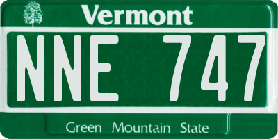 VT license plate NNE747