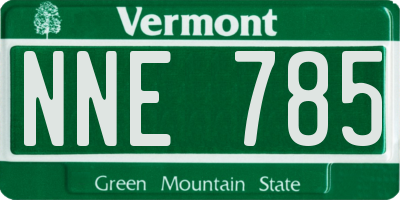 VT license plate NNE785