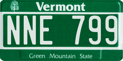 VT license plate NNE799