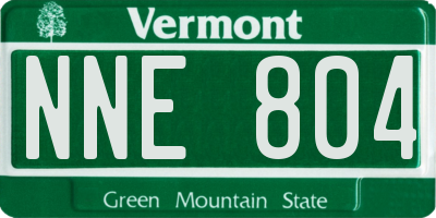 VT license plate NNE804