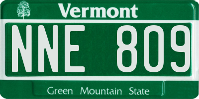 VT license plate NNE809