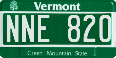 VT license plate NNE820