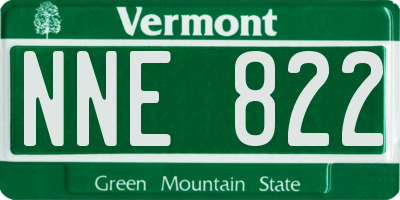 VT license plate NNE822