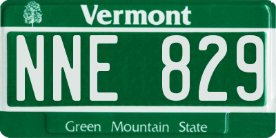VT license plate NNE829