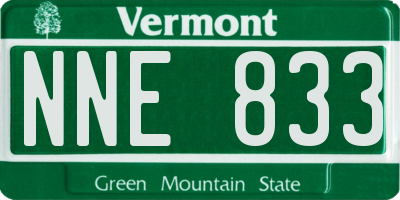 VT license plate NNE833