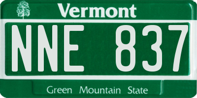 VT license plate NNE837