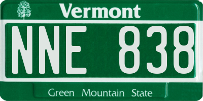 VT license plate NNE838