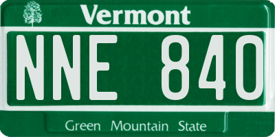 VT license plate NNE840