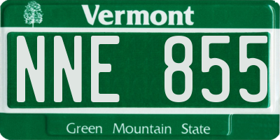 VT license plate NNE855