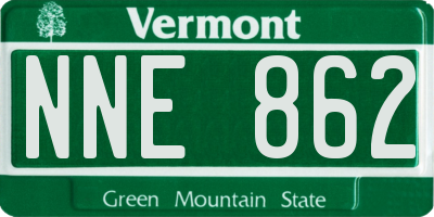 VT license plate NNE862