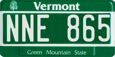 VT license plate NNE865