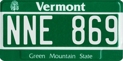 VT license plate NNE869