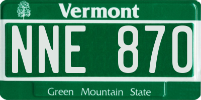 VT license plate NNE870