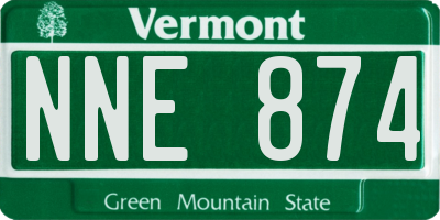 VT license plate NNE874