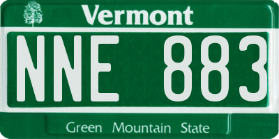 VT license plate NNE883