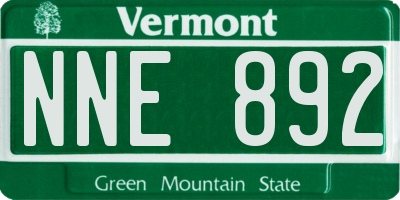 VT license plate NNE892