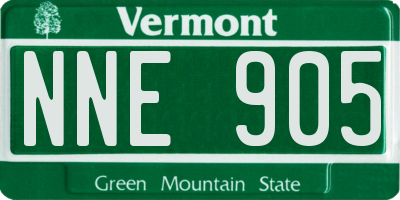 VT license plate NNE905