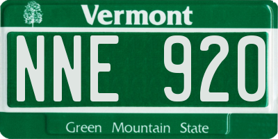 VT license plate NNE920