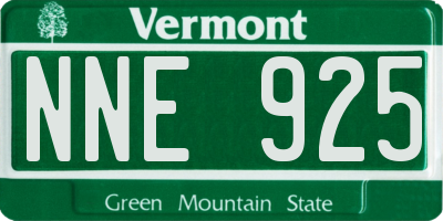 VT license plate NNE925
