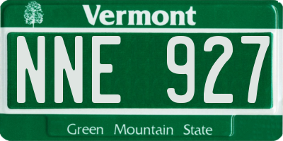 VT license plate NNE927