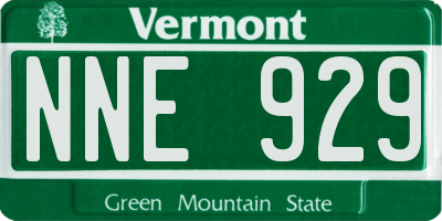VT license plate NNE929