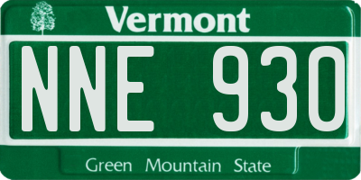 VT license plate NNE930
