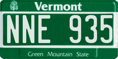 VT license plate NNE935