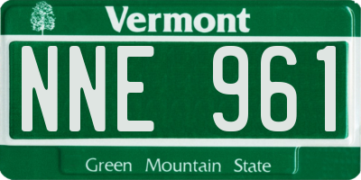 VT license plate NNE961