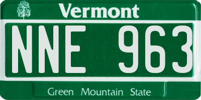 VT license plate NNE963