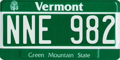 VT license plate NNE982