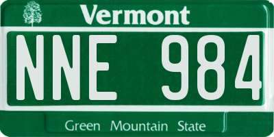 VT license plate NNE984