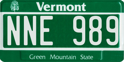 VT license plate NNE989