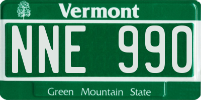 VT license plate NNE990