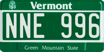 VT license plate NNE996