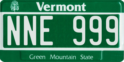 VT license plate NNE999