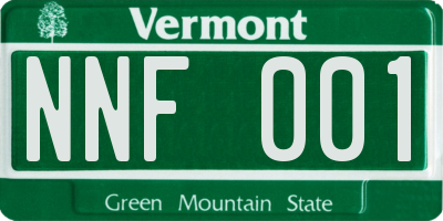 VT license plate NNF001