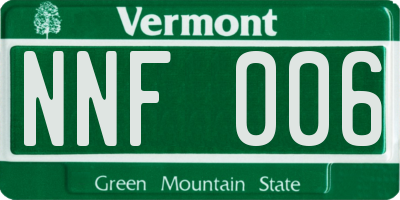 VT license plate NNF006