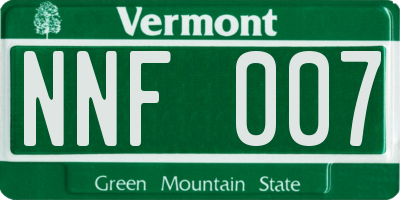 VT license plate NNF007