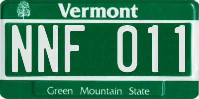 VT license plate NNF011