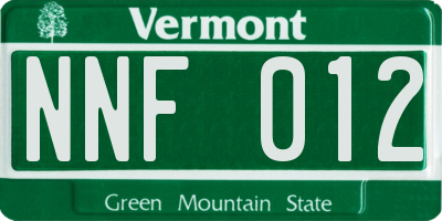VT license plate NNF012