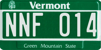 VT license plate NNF014