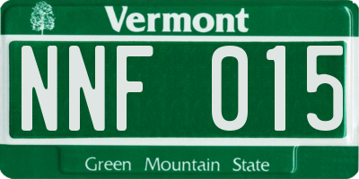 VT license plate NNF015