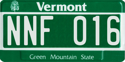 VT license plate NNF016